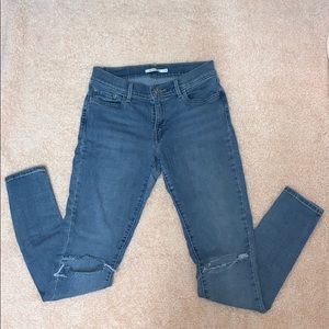 Levi’s 710 super skinny light wash jeans